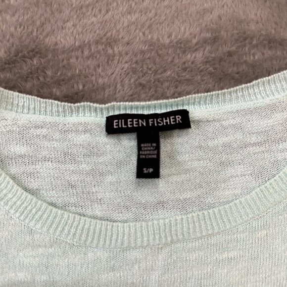 Eileen Fisher Linen Cotton Oversized Tee Shirt SMALL Mint Green - Picture 3 of 6